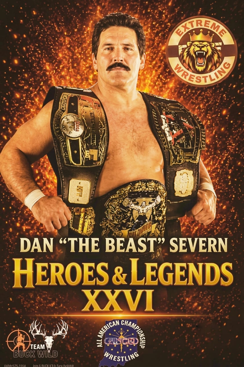 Heroes & Legends XXVI event banner featuring Dan "The Beast" Severn