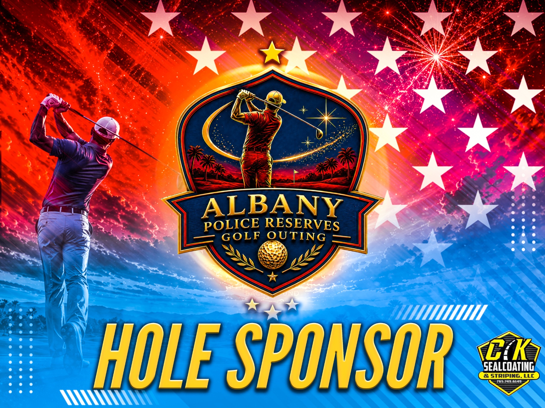 Albany Police Reserves Golf Outing Hole Sponsor yard sign